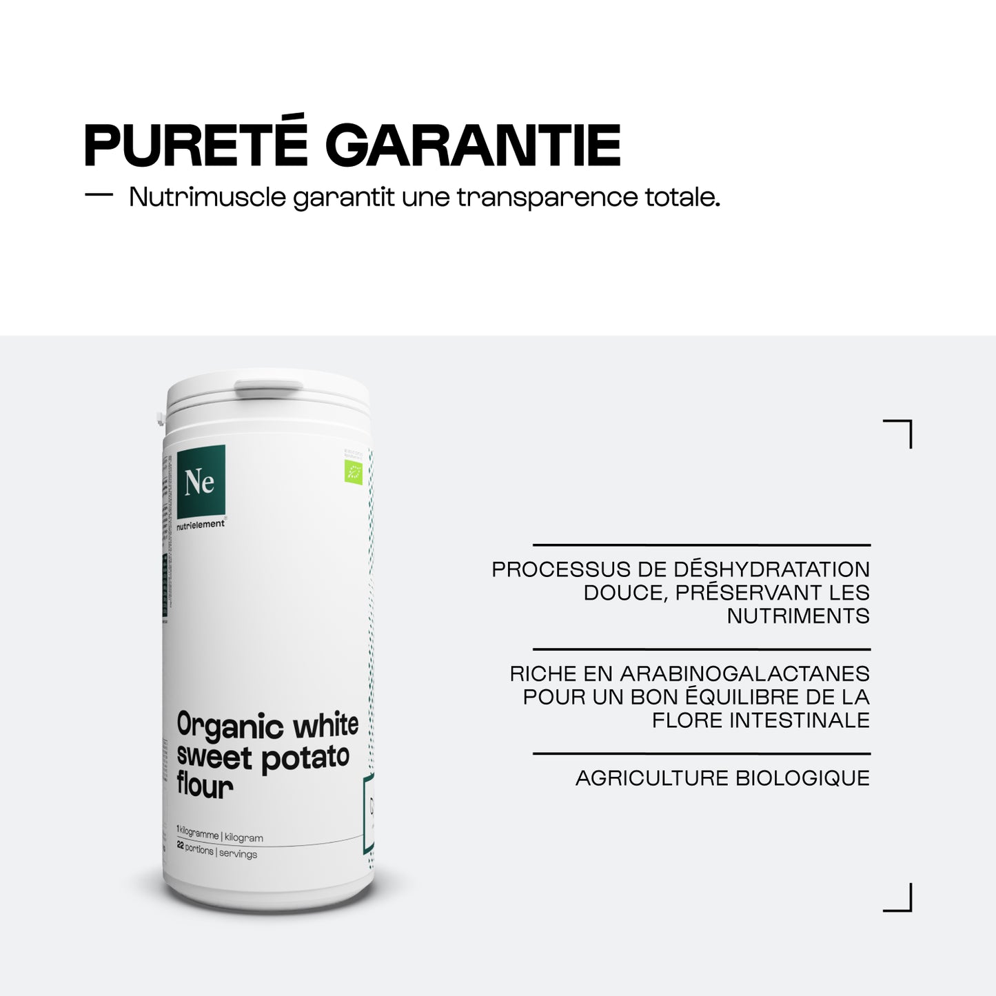 Farine de patate douce blanche biologique